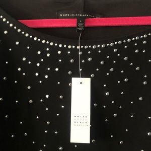 NWT- White House -Black Market - Black Studded Dress